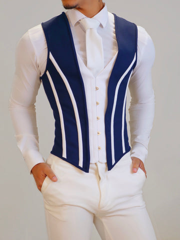 White Latex waist cincher Vest - Mens Corset Vest – Miss Leather