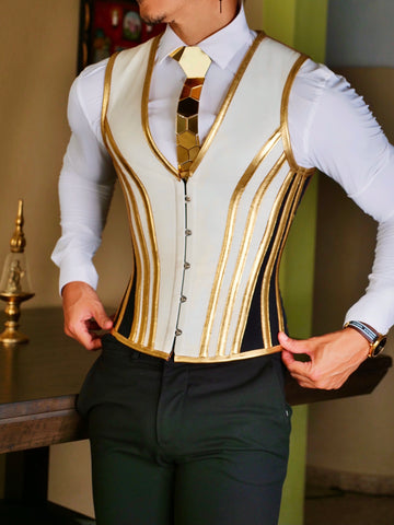 Buy Mens Corset,gentleman Costume Waist Trainer Corset Vest Men Corset Top  Sleeveless Corset Suit Jacket Corset Men Lace up Corset Gift for Him Online  in India 